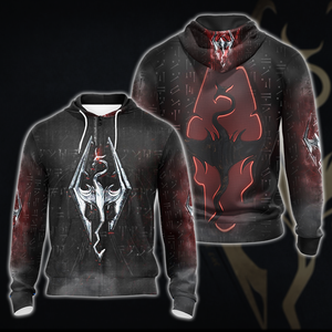 The Elder Scrolls V: Skyrim Video Game All Over Print T-shirt Tank Top Zip Hoodie Pullover Hoodie Zip Hoodie S 