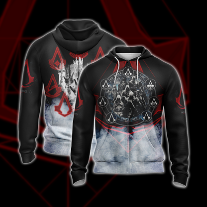 Assassin's Creed We Work In The Dark To Serve The Light Unisex 3D T-shirt Zip Hoodie