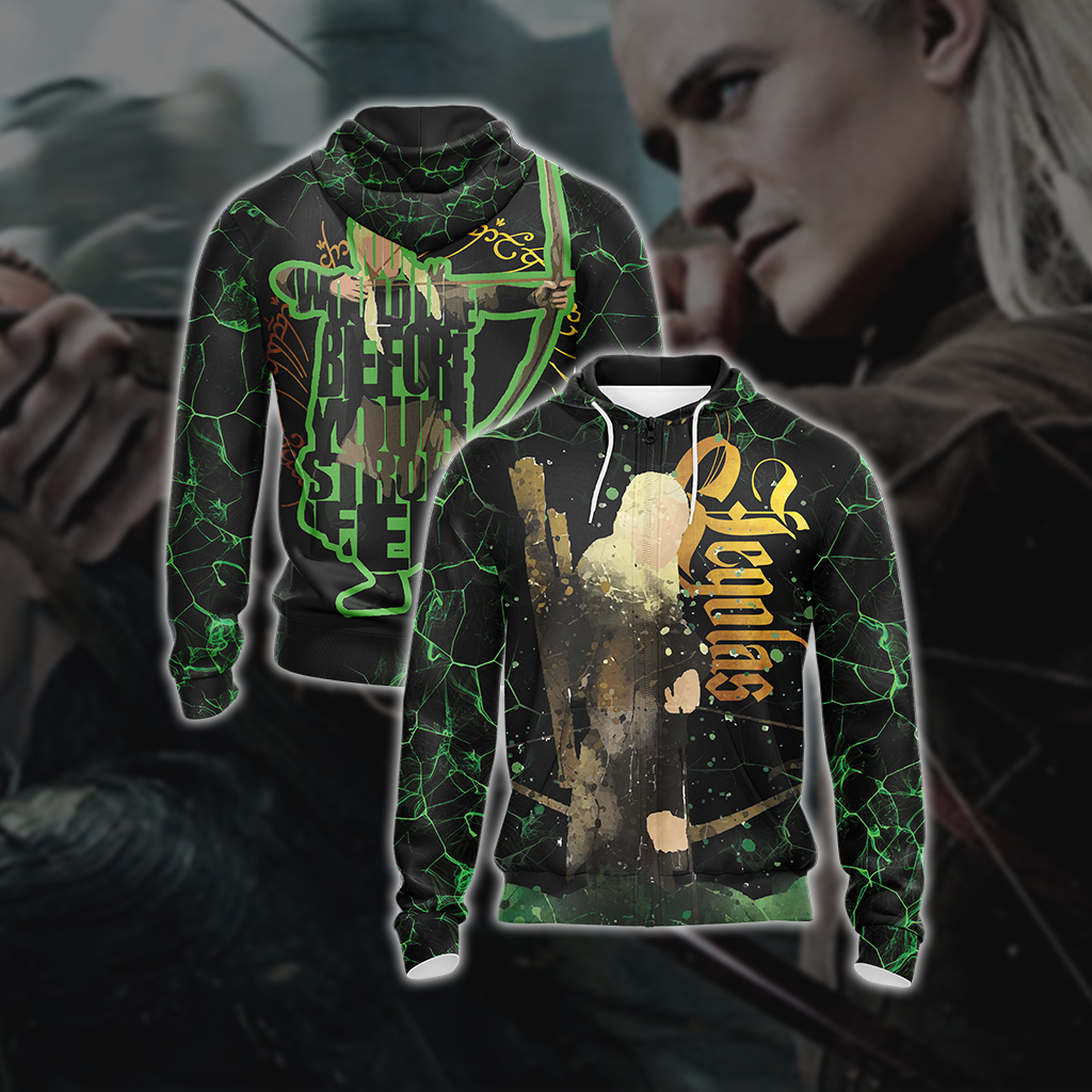 Lord Of The Ring - Legolas Unisex 3D T-shirt Zip Hoodie