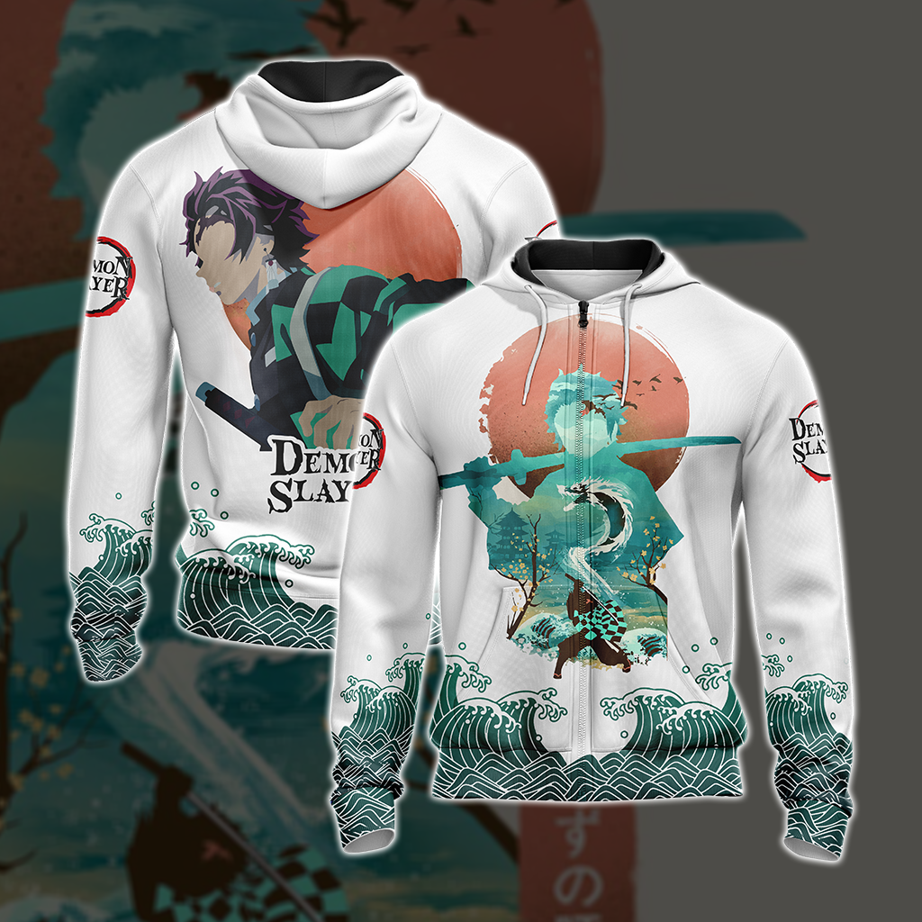 Demon Slayer Unisex 3D T-shirt Zip Hoodie