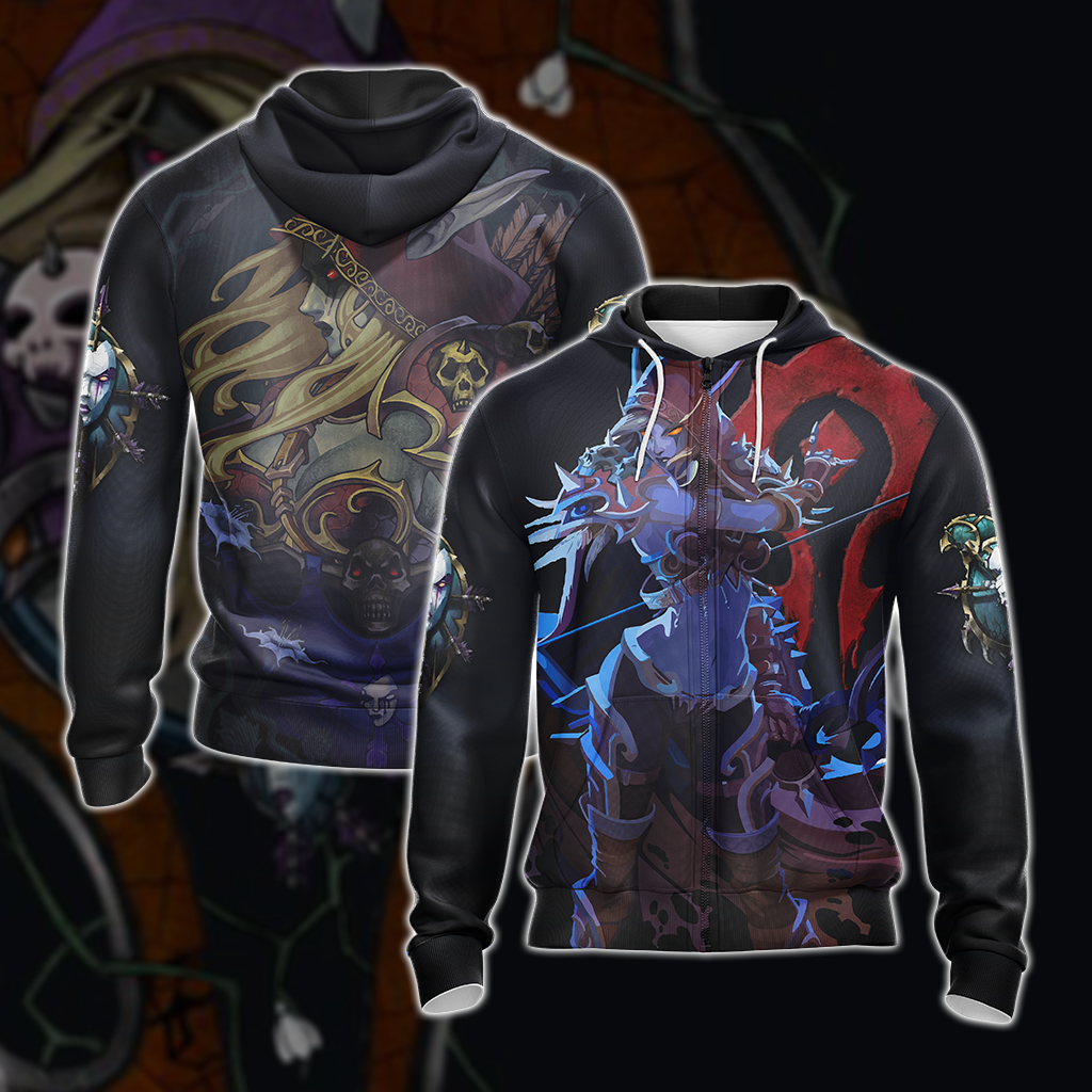 World of Warcraft Sylvanas Windrunner Unisex 3D T-shirt Zip Hoodie