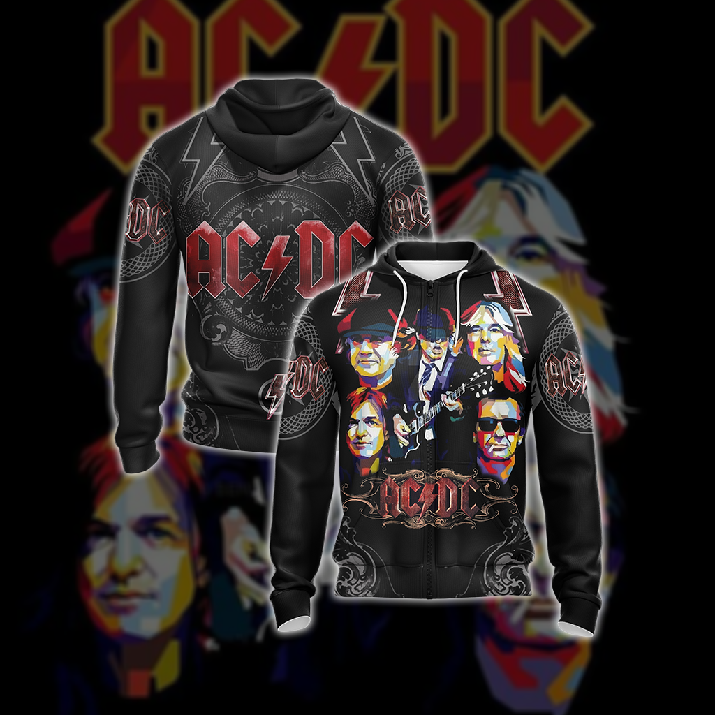 AC/DC Unisex 3D T-shirt Zip Hoodie