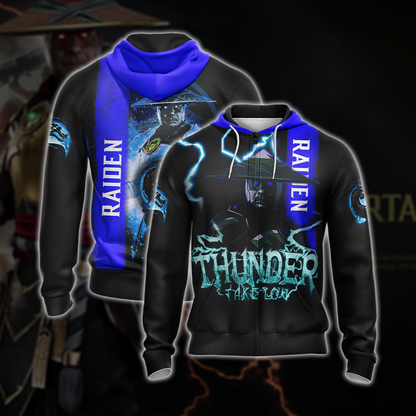 Mortal Kombat Raiden Unisex 3D T-shirt Zip Hoodie