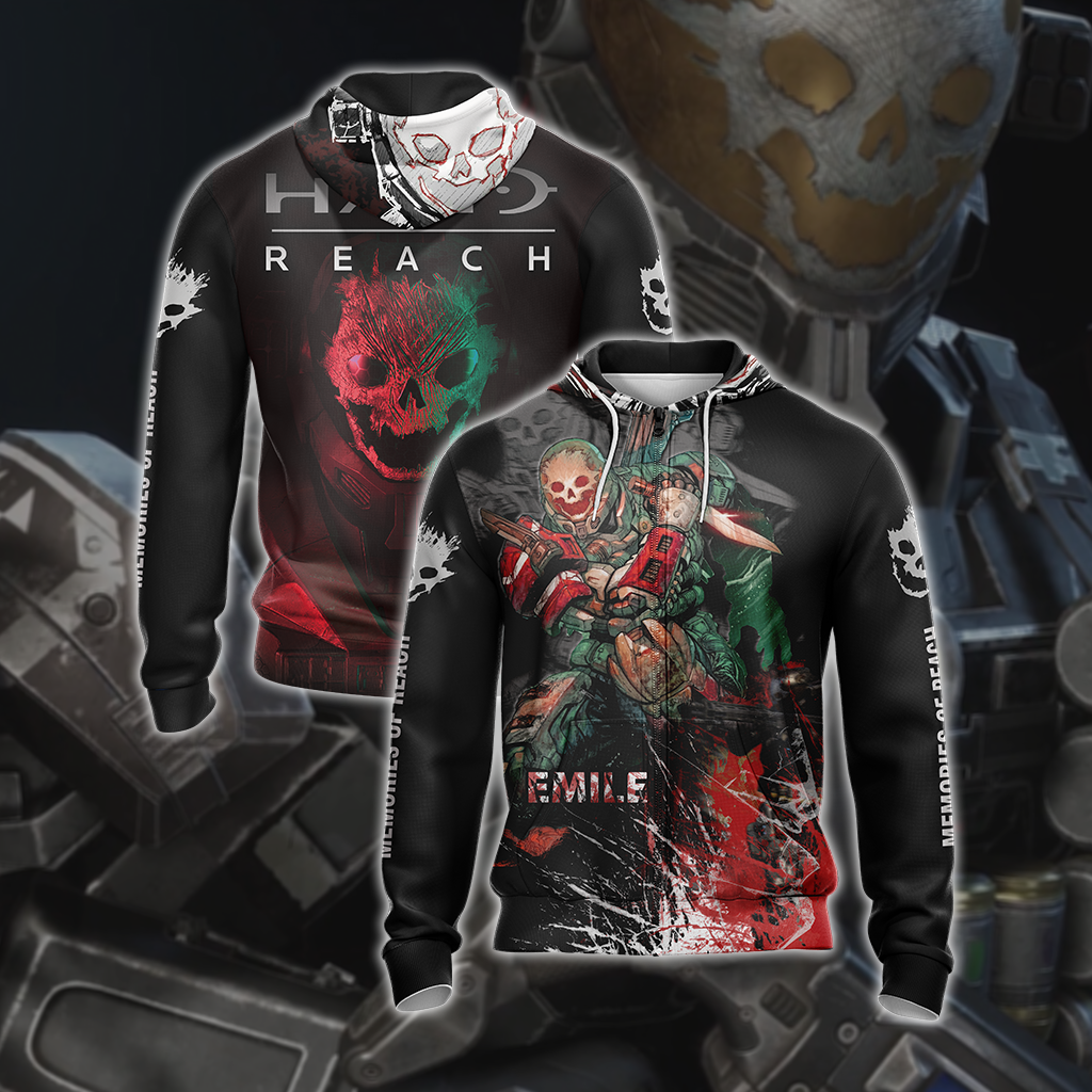 Halo - Emile Unisex 3D T-shirt Zip Hoodie