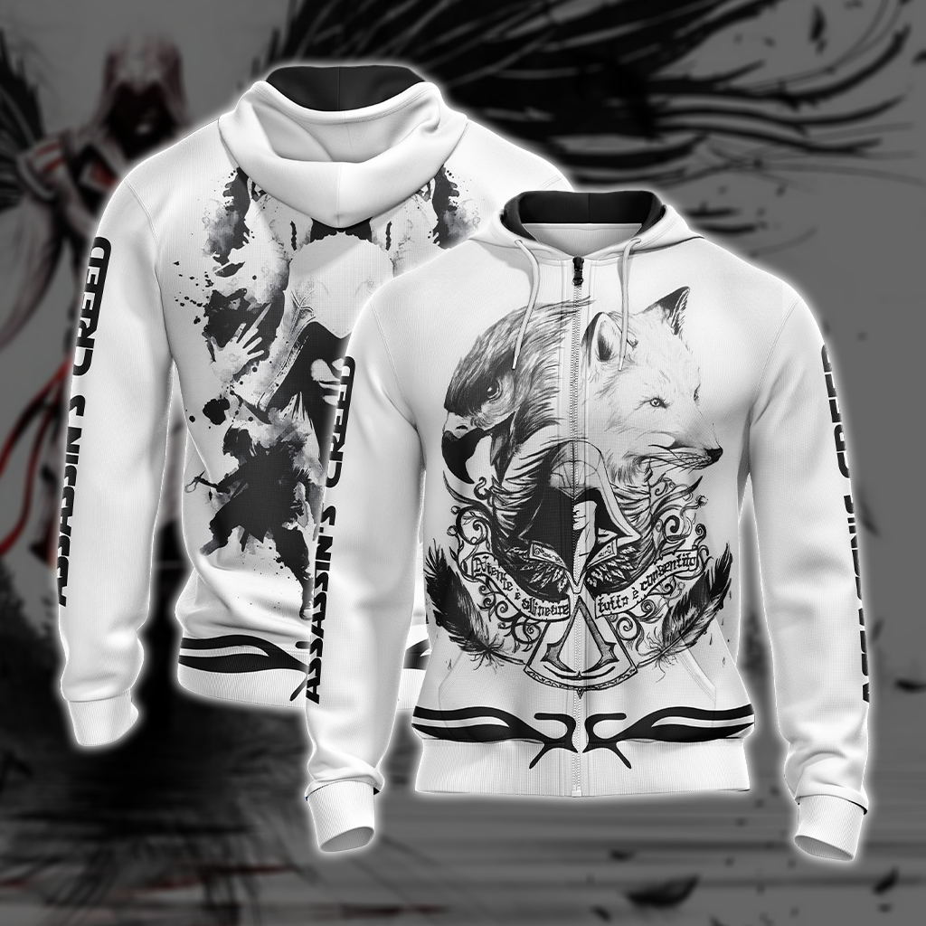 Assassin's Creed Unisex 3D T-shirt Zip Hoodie