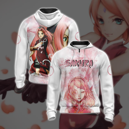 Naruto - Sakura Haruno New Unisex 3D T-shirt Zip Hoodie