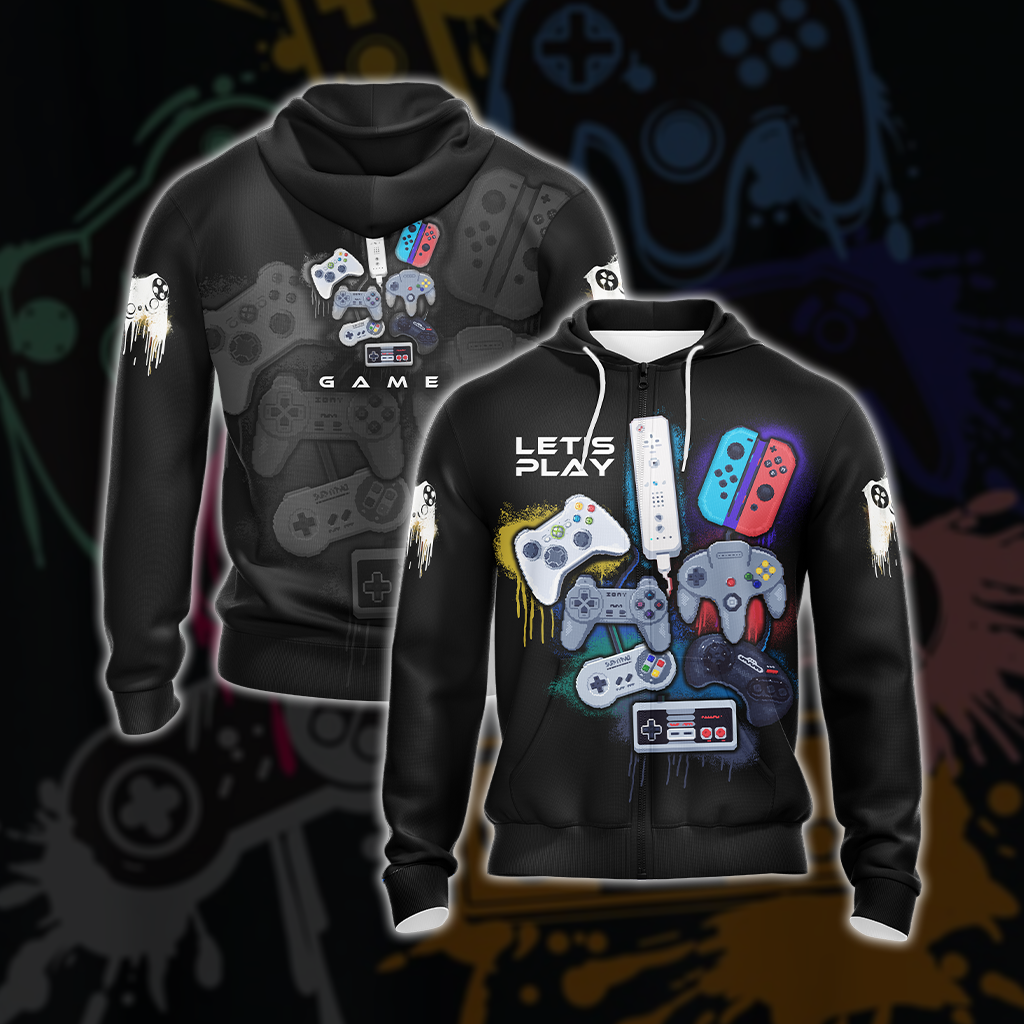 Game Controller Cool Player Unisex 3D T-shirt Zip Hoodie Zip Hoodie