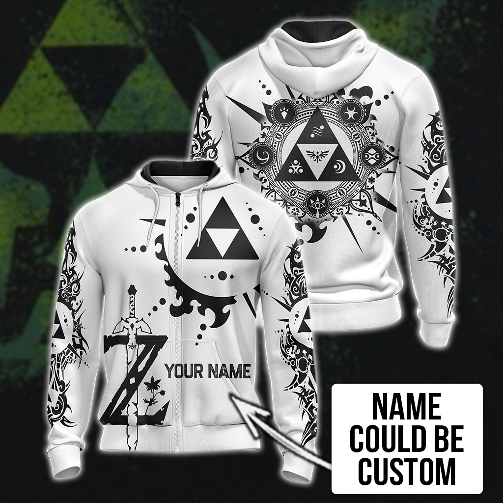 Personalized The legend of Zelda All Over Print T-shirt Zip Hoodie Pullover Hoodie Zip Hoodie