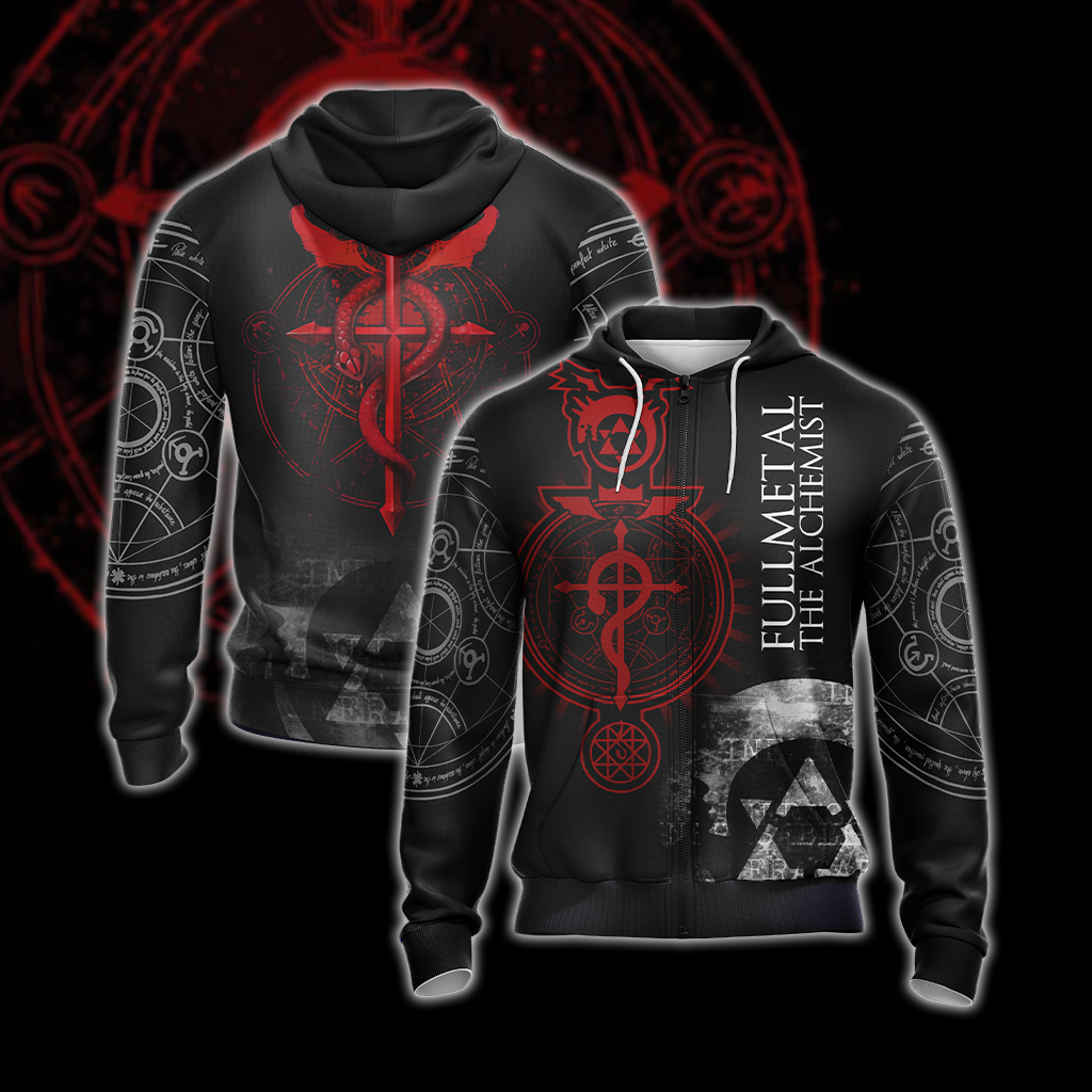 Fullmetal Alchemist symbols Unisex 3D T-shirt Zip Hoodie