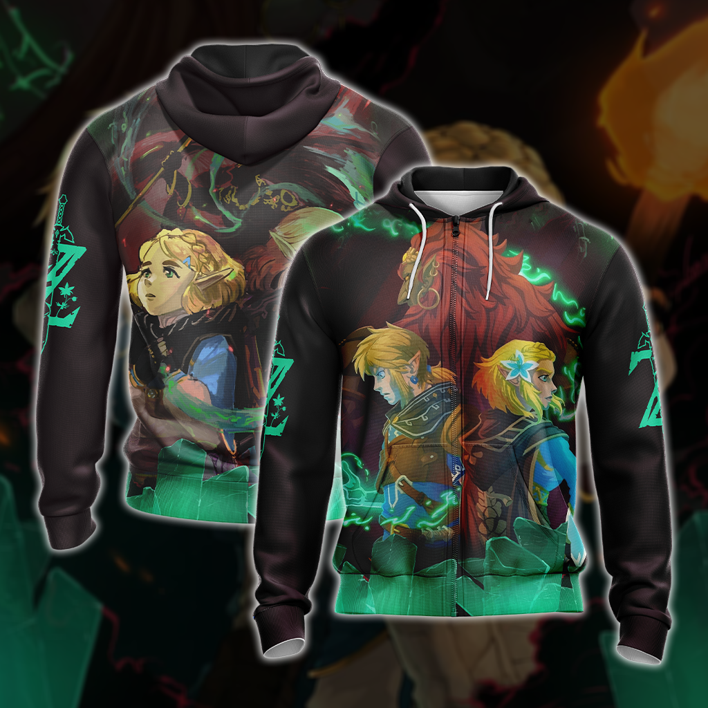 The Legend Of Zelda: Breath Of The Wild (BotW) Link, Zelda And Ganondorf Unisex 3D T-shirt Zip Hoodie
