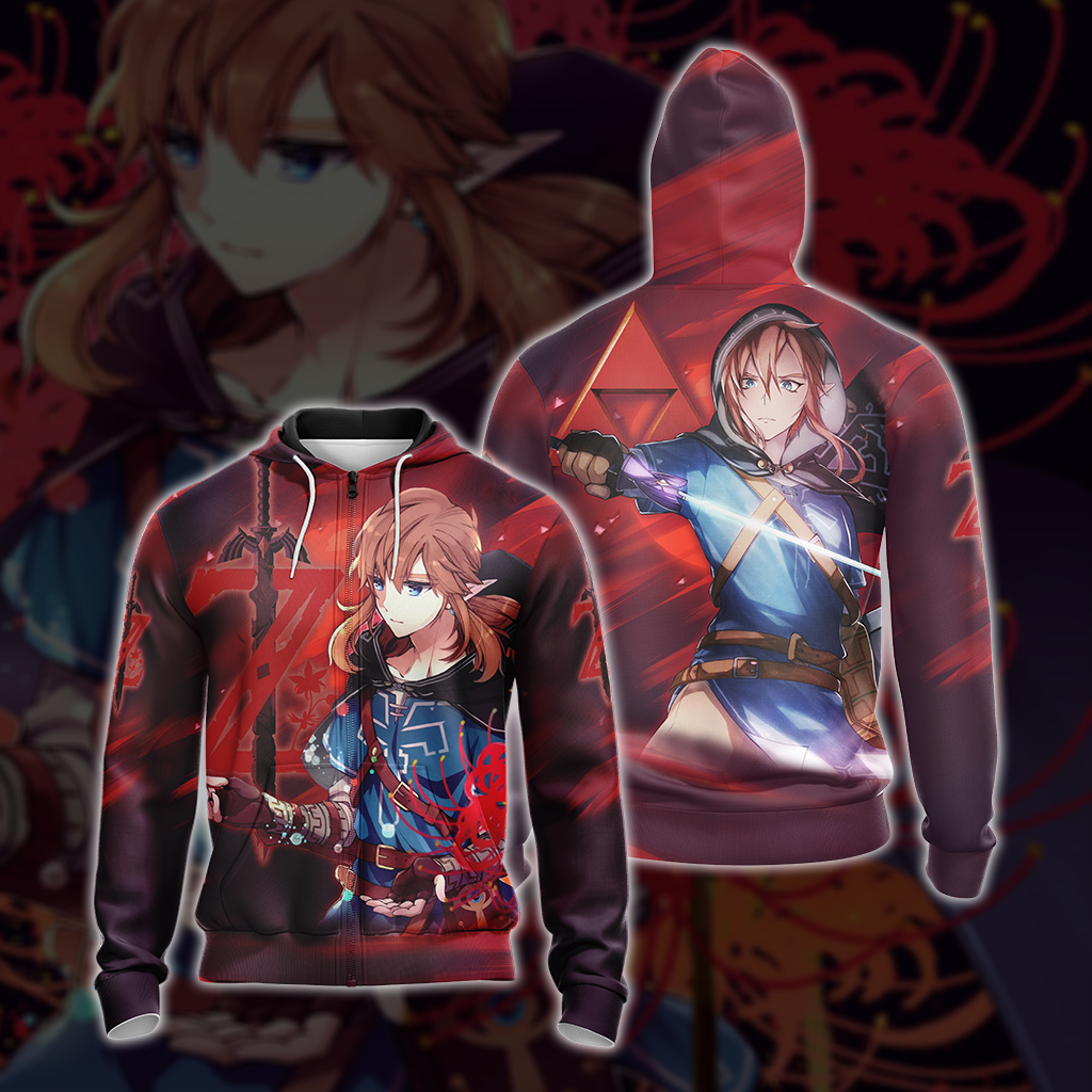 Link The Legend of Zelda All Over Print T-shirt Tank Top Zip Hoodie Pullover Hoodie Zip Hoodie