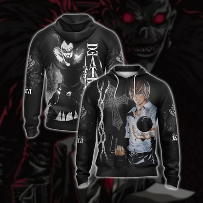 Deathnote - Yagami and Ruyk Unisex 3D T-shirt Zip Hoodie