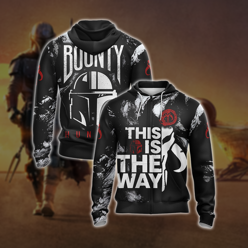 Star Wars Mandalorian Bounty Hunters Unisex 3D T-shirt Zip Hoodie
