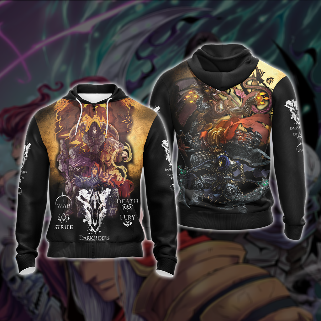 Darksiders 4 Horsemen Unisex 3D T-shirt Zip Hoodie Zip Hoodie