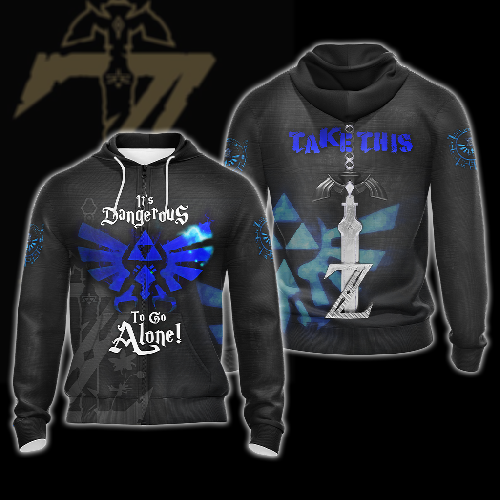 The Legend Of Zelda It's Dangerous To Go Alone, Take This Unisex 3D T-shirt Zip Hoodie Zip Hoodie