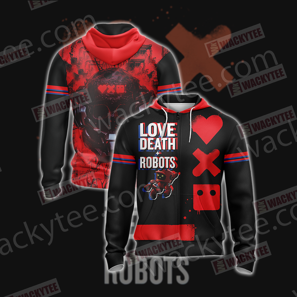 Love, Death & Robots Unisex 3D T-shirt Zip Hoodie