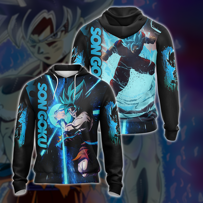 Dragon Ball Son Goku All Over Print T-shirt Zip Hoodie Pullover Hoodie Zip Hoodie