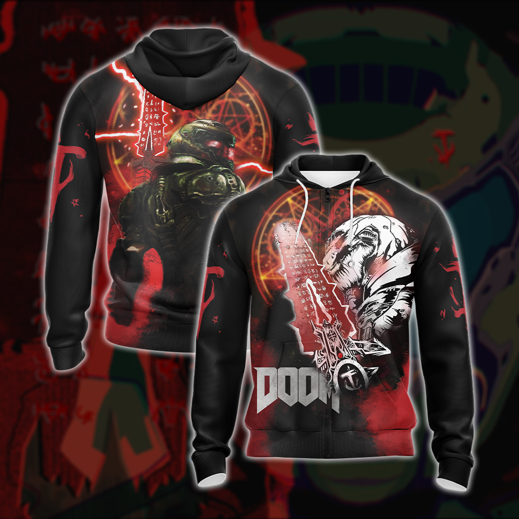 Doom Video Game Unisex 3D T-shirt Zip Hoodie Zip Hoodie