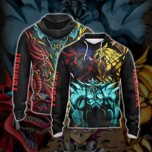 Yu-Gi-Oh! Egyptian Gods Dragons Unisex 3D T-shirt Zip Hoodie Hoodie 2XL 