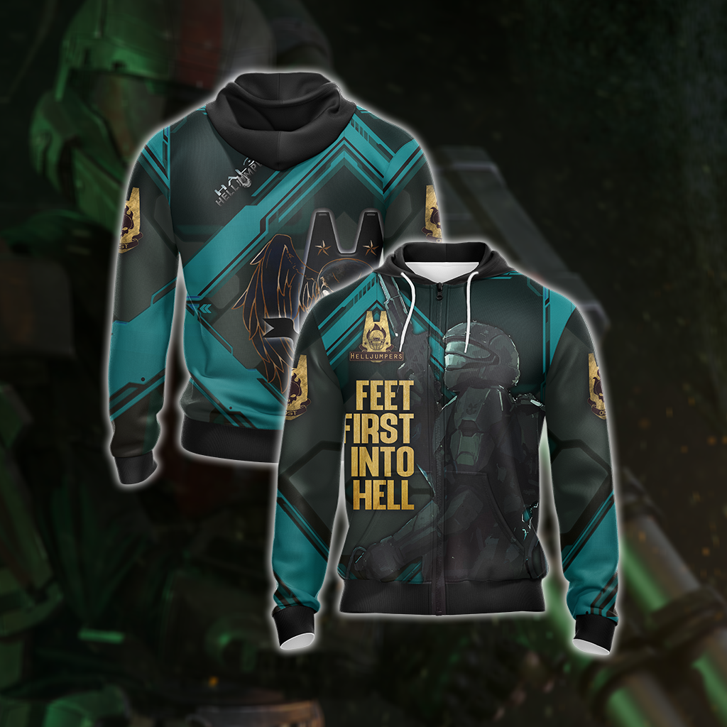 Halo - Helljumper Unisex 3D T-shirt Zip Hoodie