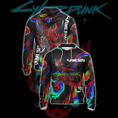 Cyberpunk 2077 - Samurai logo Unisex 3D T-shirt Hoodie