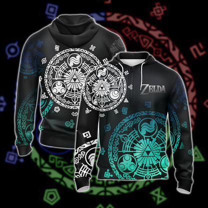 The Legend of Zelda - The Gate Of Time Symbol Unisex 3D T-shirt Zip Hoodie