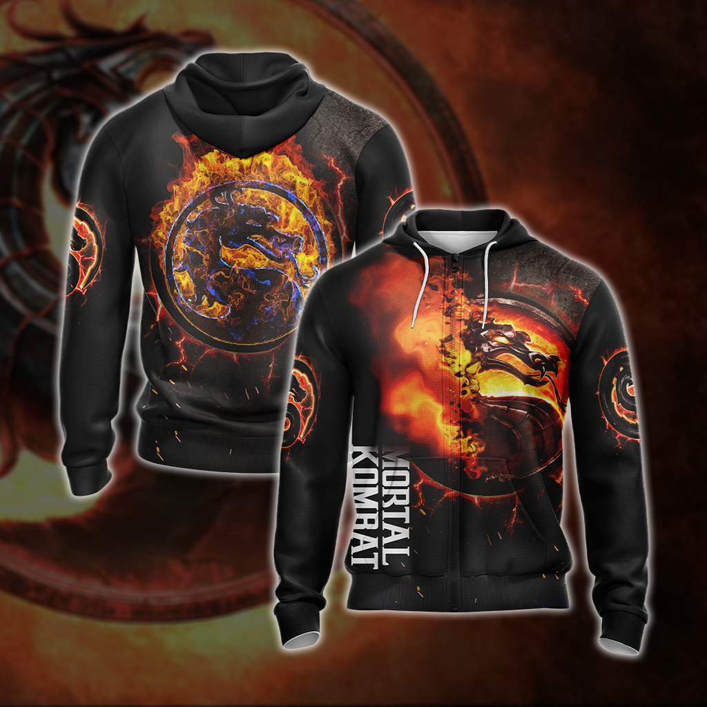 Mortal Kombat symbol Video Game 3D T-shirt Zip Hoodie