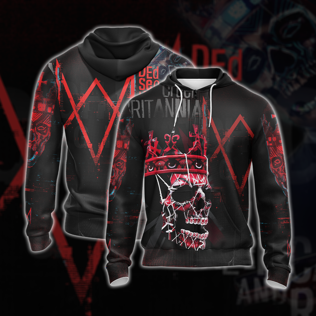 Watch Dogs - Legion Ded Coronet Mask Unisex 3D T-shirt Zip Hoodie