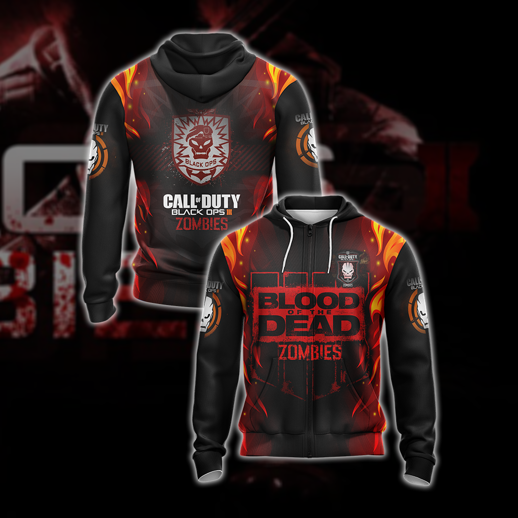 Call of Duty: Black Ops Zombies Unisex 3D T-shirt Zip Hoodie