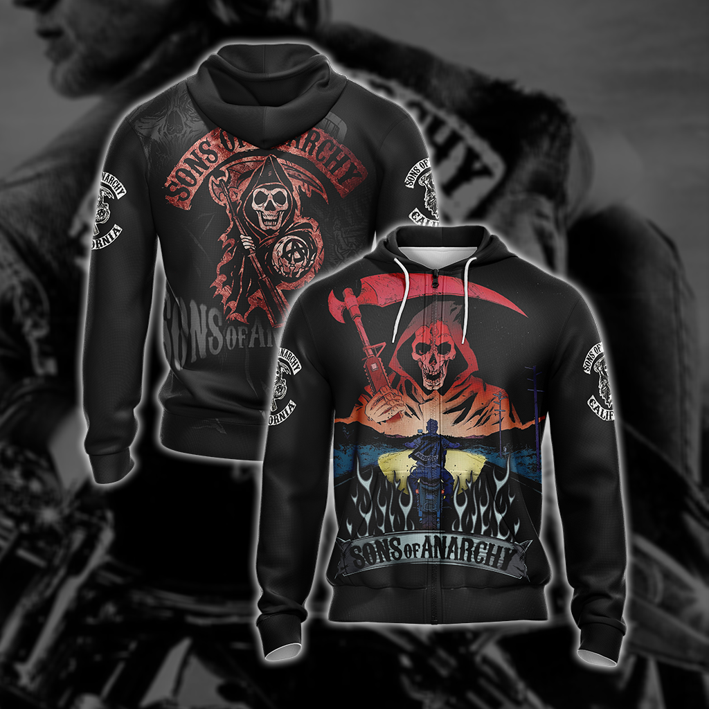Sons of Anarchy New Style Unisex 3D T-shirt Zip Hoodie
