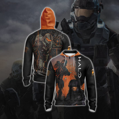 Halo New Unisex 3D T-shirt Zip Hoodie
