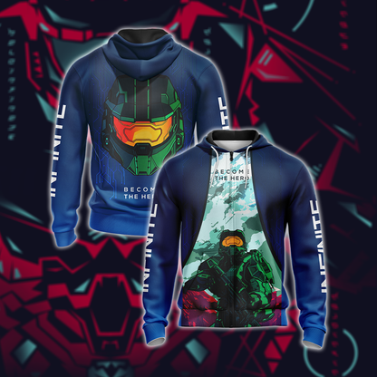 Halo Infinite - Become The Hero Unisex 3D T-shirt Zip Hoodie