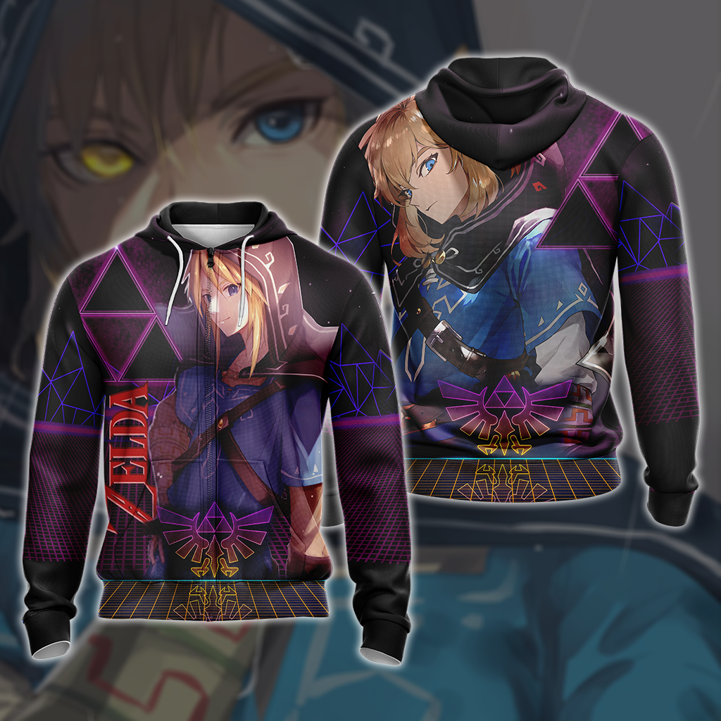 The legend of Zelda All Over Print T-shirt Zip Hoodie Pullover Hoodie Zip Hoodie