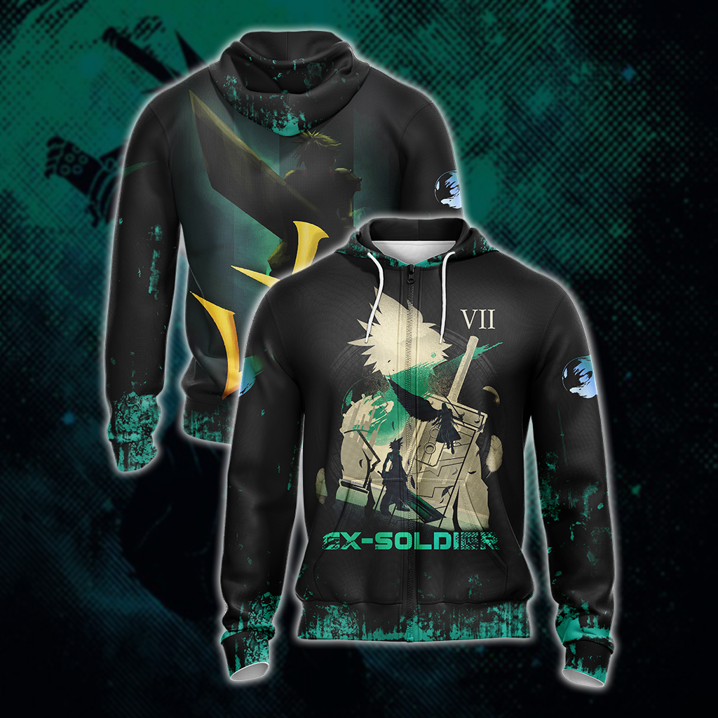 Final fantasy - Ex-Soldier of the VII Unisex 3D T-shirt Zip Hoodie