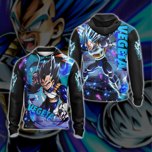 Dragon Ball Vegeta All Over Print T-shirt Zip Hoodie Pullover Hoodie Zip Hoodie S 