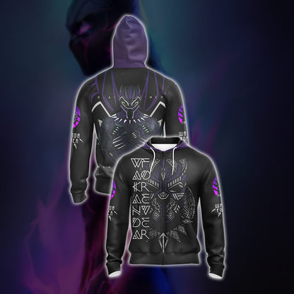 Black Panther Wakanda Forever Unisex 3D T-shirt Zip Hoodie