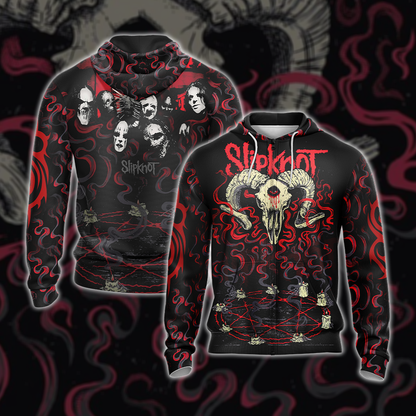 Slipknot Unisex 3D T-shirt Zip Hoodie