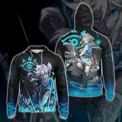 Link The Legend of Zelda All Over Print T-shirt Zip Hoodie Pullover Hoodie Zip Hoodie