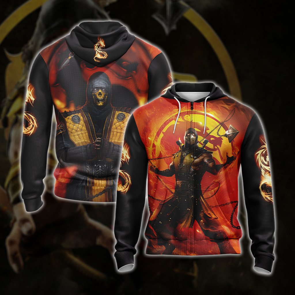 Mortal Kombat Unisex 3D T-shirt Zip Hoodie
