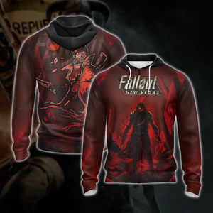 Fallout: New Vegas Unisex 3D T-shirt Zip Hoodie XS 