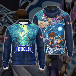 Yu-Gi-Oh! It's Time To Duel Mutō Yūgi vs Seto Kaiba Unisex 3D T-shirt Zip Hoodie Pullover Hoodie Zip Hoodie S 