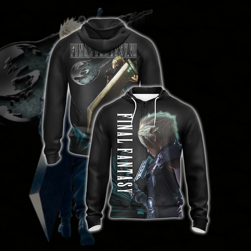 Final Fantasy 7 New Look Unisex 3D T-shirt Zip Hoodie