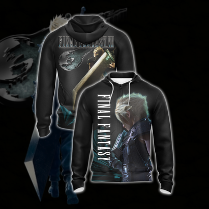 Final Fantasy 7 New Look Unisex 3D T-shirt Zip Hoodie