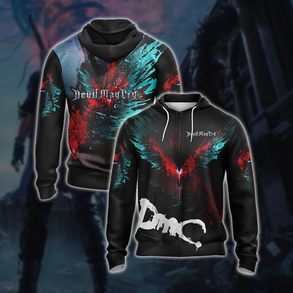Devil May Cry 5 Unisex 3D T-shirt Zip Hoodie