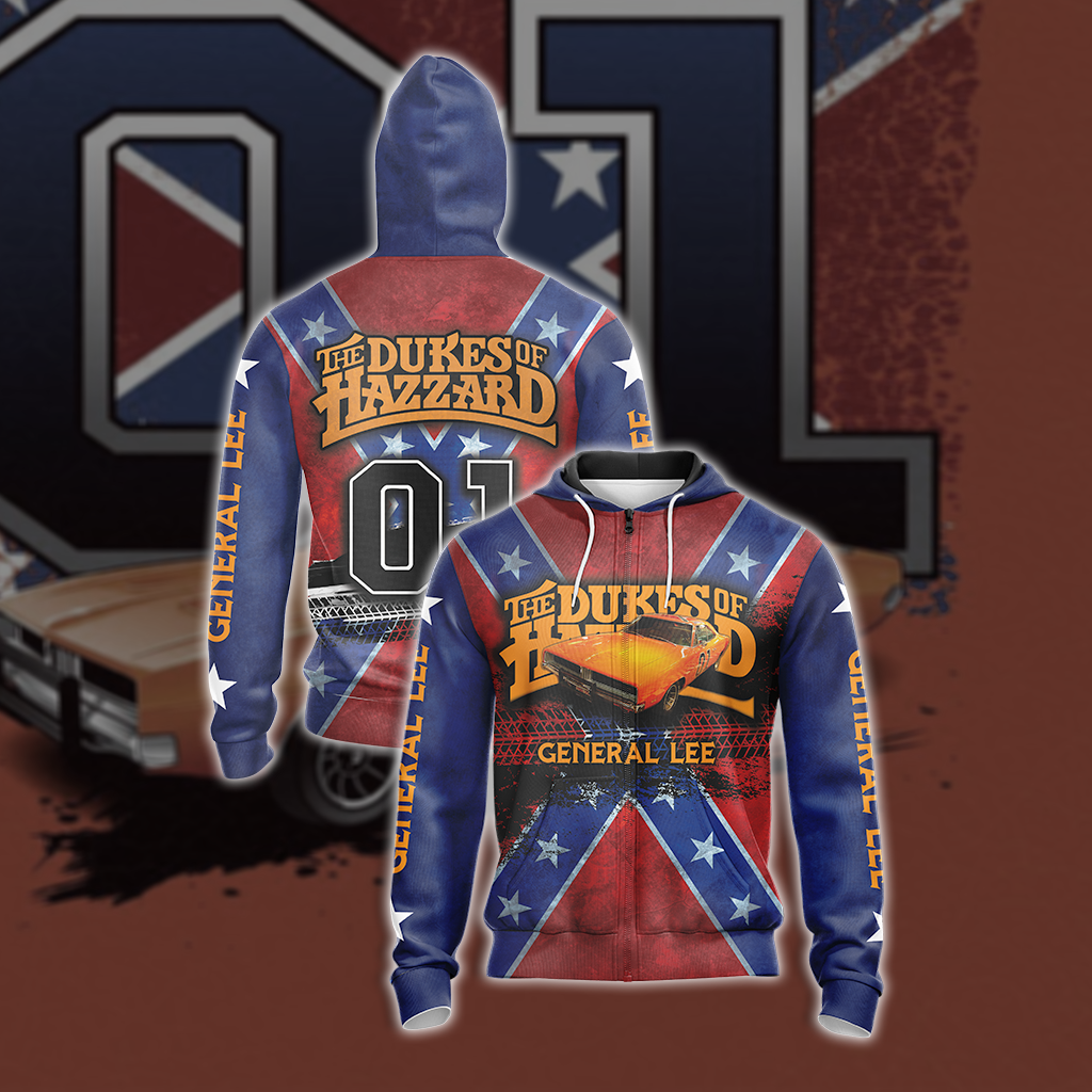 The Dukes Of Hazzard General Lee Unisex 3D T-shirt Zip Hoodie