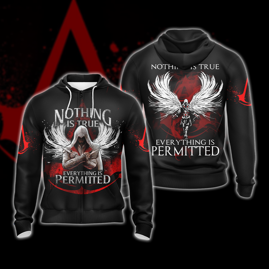 Assassin's Creed Nothing Is True Everything Is Permitted Unisex 3D T-shirt Zip Hoodie Zip Hoodie