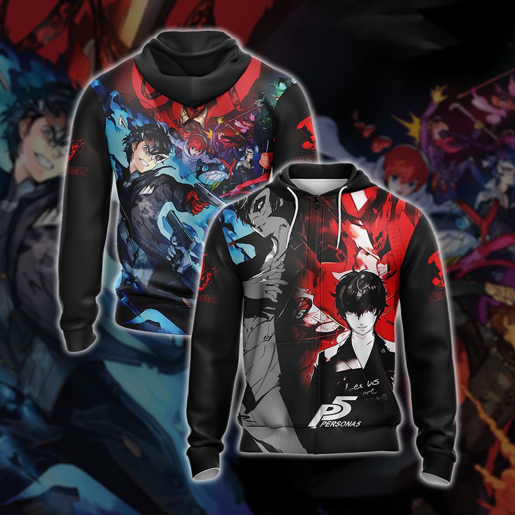 Persona 5 New Look Unisex 3D T-shirt Zip Hoodie