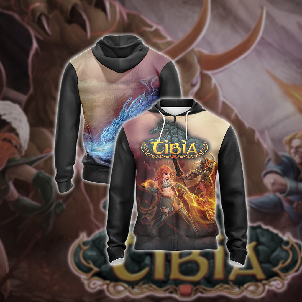 Tibia Unisex 3D T-shirt Zip Hoodie
