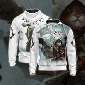 Assassin's Creed III-IV Cat Unisex 3D Zip Up Hoodie