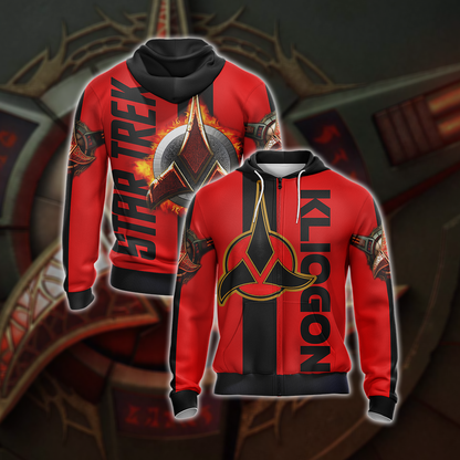 Star Trek - Klingon Symbol Unisex 3D T-shirt Zip Hoodie